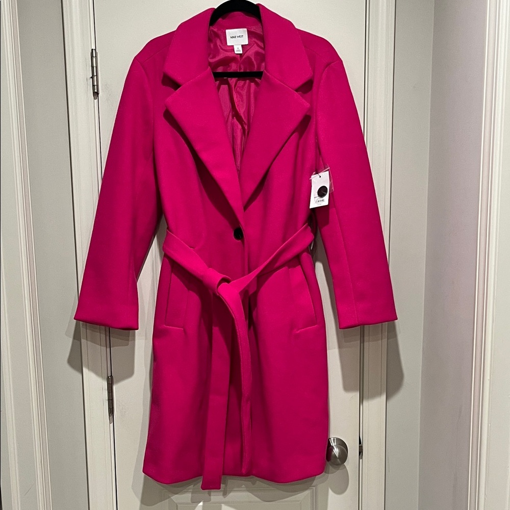 Nine West GB Fuchsia Pink Trench Coat